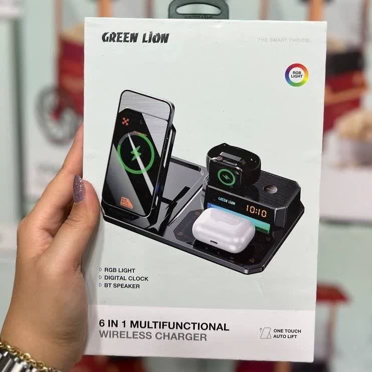 پایه شارژ وایرلس GREEN 6 IN 1