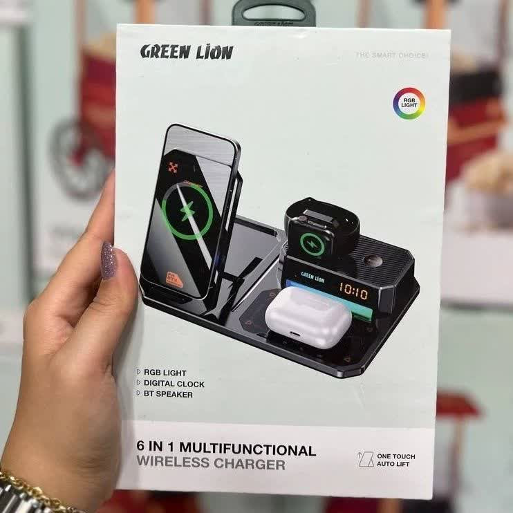 پایه شارژ وایرلس GREEN 6 IN 1