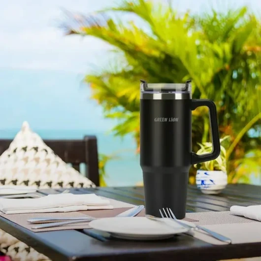 ماگ سفری وکیوم گرین لاین مدل Vacuum Travel با دسته و نی
