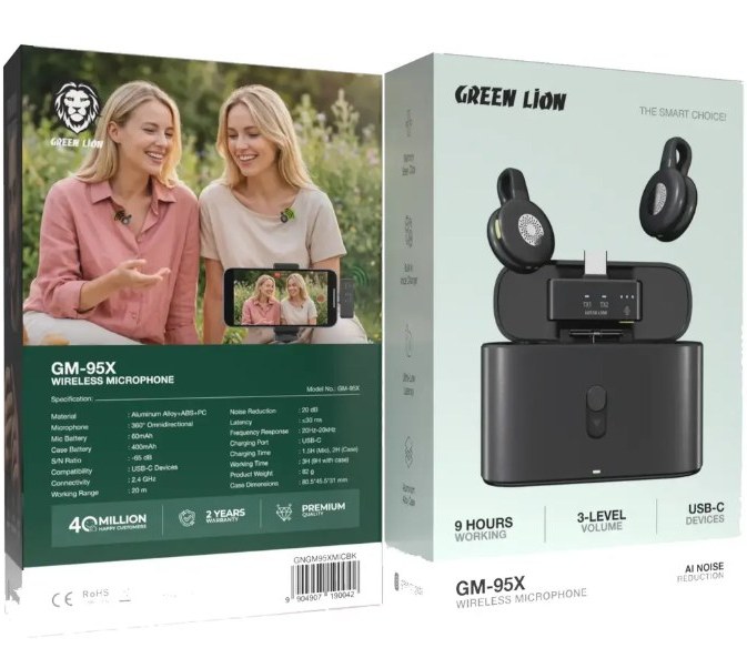 میکروفون بی‌سیم GM-95X گرین لاین | Green Lion GM-95X Wireless Microphone