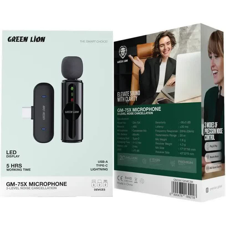 میکروفون یقه ای بی سیم تک کاربره گرین لاین مدل GM 75X